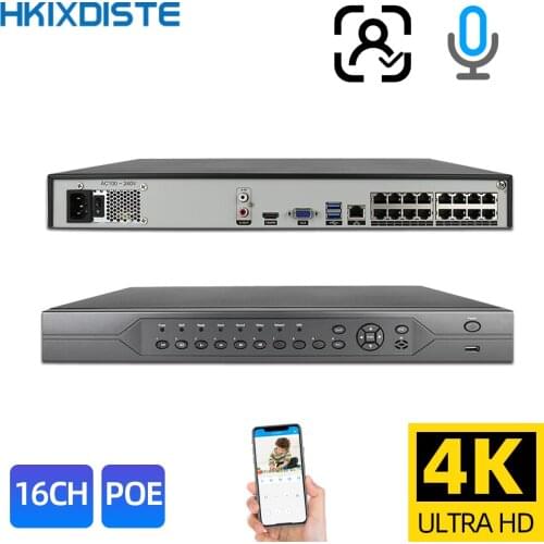16CH Full HD 5MP 4K Onvif 16 ports (IEEE802.3at/af) RJ45 HDMI POE NVR For IP Camera PTZ Speed Dome CCTV Network Video Recorder