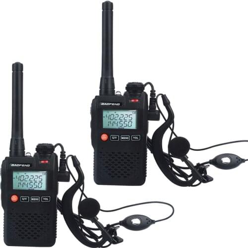 2pcs/Lot baofeng walkie talkie UV-3R dual band mini pocket Vox FM radio with handsfree