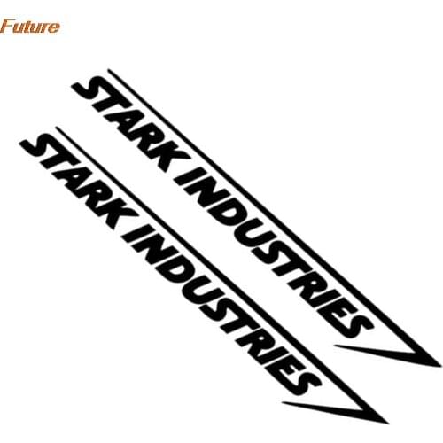 2 X Stark Industries Car Racing Body Stripe Sticker Vinyl Decal Black And White Exterior Decoration