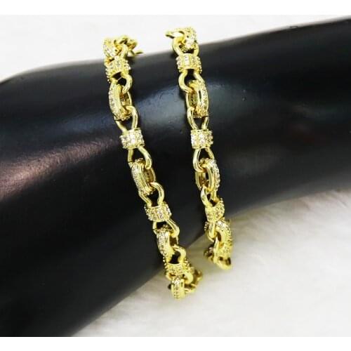 3Pcs zirconia metal Bracelet Gold color metal Jewelry Bracelet chain jewelry metal Bracelet Mix color Women bangle 51581