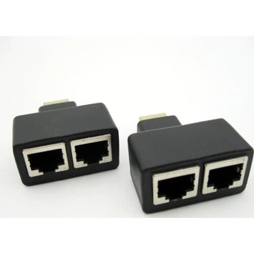 30M HDMI-compatible Dual RJ45 CAT5E CAT6 UTP LAN Ethernet HDMI-compatible Extender Repeater 1080P For HDTV HDPC PS3 STB