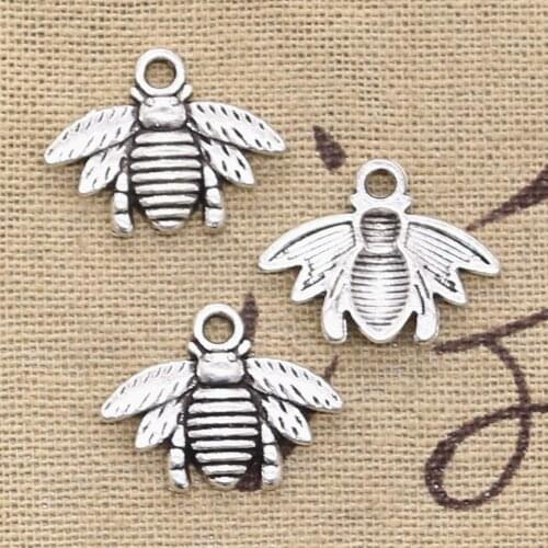 30pcs Charms Beetle Bug Bee 21x16mm Handmade Pendant Making fit,Vintage Tibetan Bronze Silver color,DIY For Bracelet Necklace