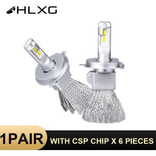 HLXG super led H7 Car Headlight Bulb Car Lights copper fanless CSP Auto 12V 6000K Lamps 9005 HB4 H11 H8 HB3 9006 H1 H4 LED Light