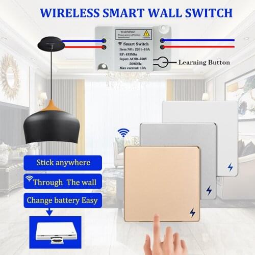 433Mhz Wireless Smart Switch 1/2/3 Gang Rf Receiver Module AC110V 220V Control Home Light Wall Panel Lamp 86 Transmitter