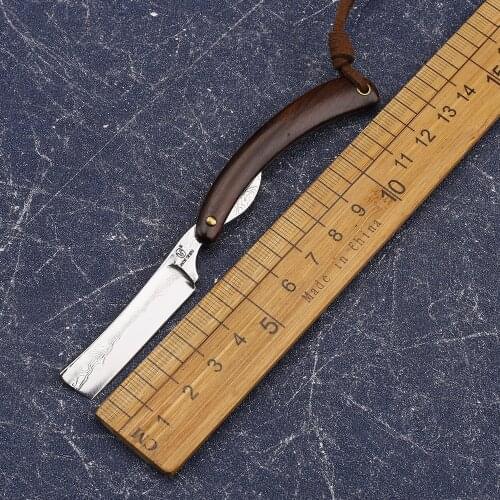 Damascus Blade Desert Iron Wood Handle Mini Razor Jane Master Carpenter Camping Survival Camping Hunting Pocket Fruit Knife EDC