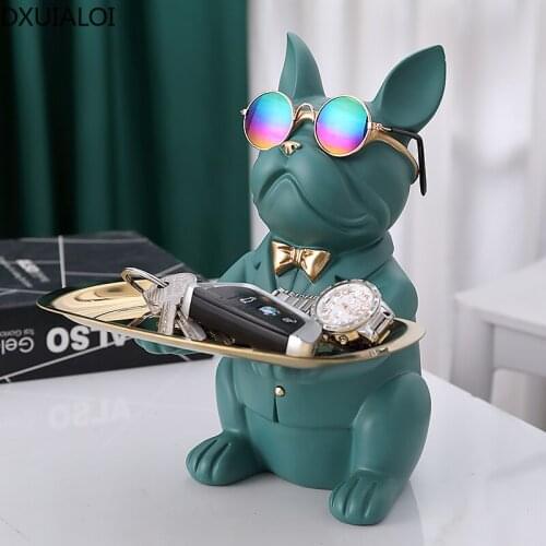 DXUIALOI Nordic Personality Creative Animal Storage Decoration Resin Crafts Entrance Key Tray Housewarming Gift Home Decoration