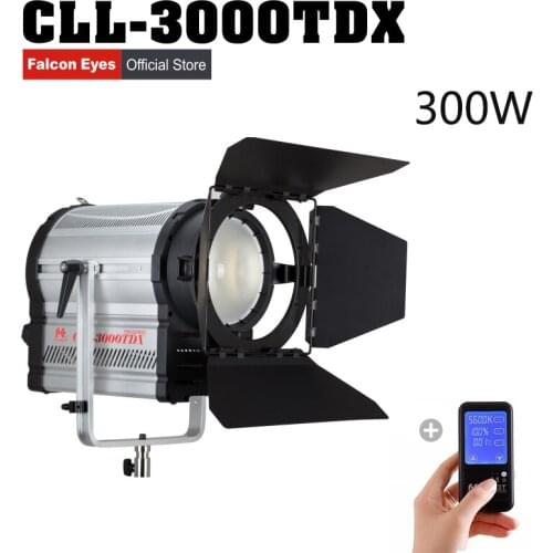 Falconeyes Led Fresnel Light 300W Bi-Color Adjustable Focal Length Outdoor Photography Studio Lamp With a Gift of Remote Control