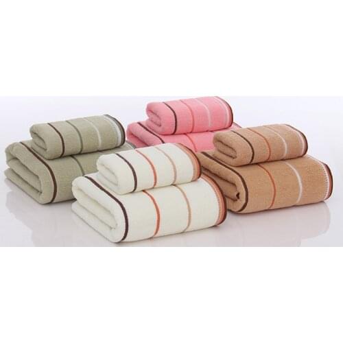 Cotton Towel Stripe Face Hand Bath Cloth Bathroom Absorbent 34*74 Home Gift