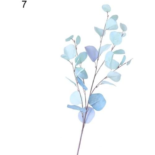 Artificial Eucalyptus Flowers Decorative Wedding Embellishment Faux Silk Flower DIY Wreath Imitation Plants Leaves for Garden