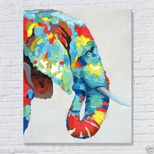 Canvas Painting Decor Works Poster Abstract Animal Modern Wall Art Decor Elephant Oil Painting On Canvas For Wall Decor Artworks