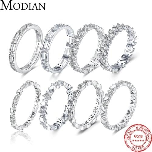 Modian Genuine 925 Sterling Silver Popular European Classic Irregular Stackable Ring for Women Fashion Finger Rings Fine Jewelry