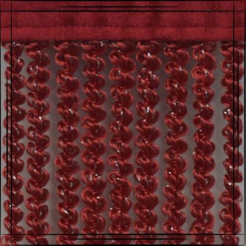 Gülpınar Curtain Red Silver Silvery Double Curling Rope Curtain