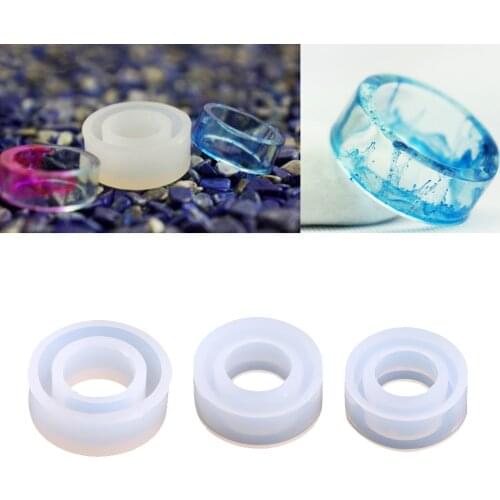 3 Pcs 15/16/17mm Round DIY Silicone Ring Mold Jewelry Making Tools Simple Design Craft Mould