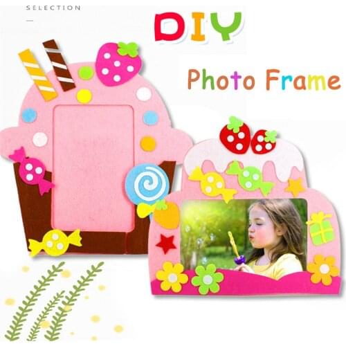 2Pcs DIY Non-woven 3D Photo Picture Frame Toy Handmade DIY Craft Material Package Home Decoration Teaching Aids Toys for Girls