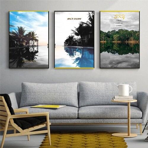 Seascape Scenery Nordic Canvas Print Wall Art Home Decor Living Room Home Backdrop Landscape Poster Modern Decor Painting