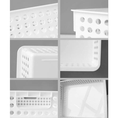 Plastic Storage Basket File Tray Tabletop A4 Document Magazine Organizer with Handles for Home Office Pantry