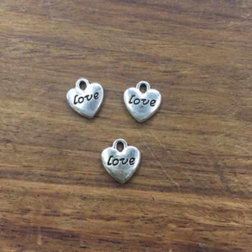 20pcs Charms heart love 10*11mm Tibetan Silver Plated Pendants Antique Jewelry Making DIY Handmade Craft