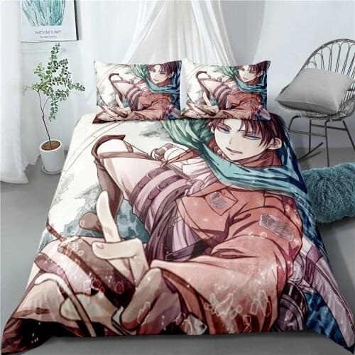 Attack on Titan Anime 3D Bed Linen Home Textile Pillow Case Duvet Covers Kids Comforter Bedding Sets Bed Set Home Decor Bedding