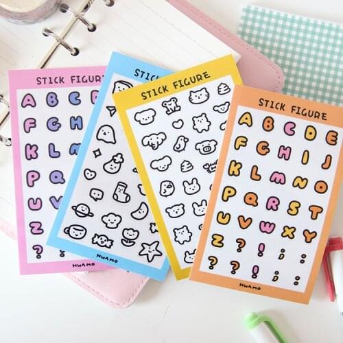 Simple Cute Letter Animals Label Sticker Cell Phone Case Laptop creative DIY Sealing Decorative Stickers Scrapbooking Stationery