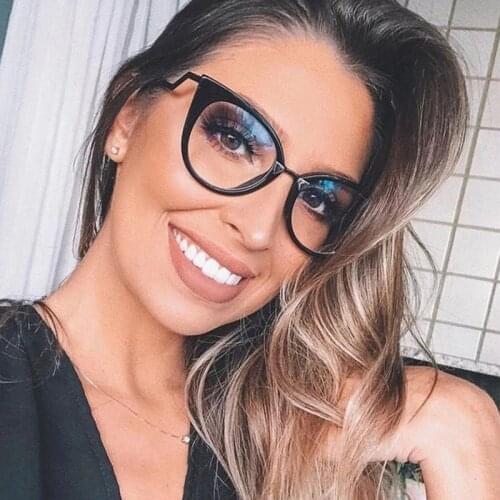 Transparent Glasses Frame Women Sexy Cat Eye Optical Spectacle Frame Women Brand Anti blue Light Fashion Computer Glasses Frames