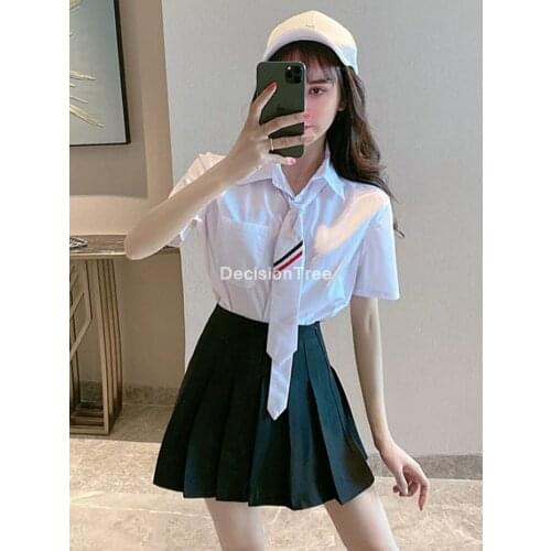 2021 school dresses japanese short skirt cosplay anime pleated skirt jk uniforms sailor suit school girl japanese school uniform