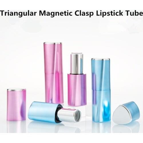 Lipstick Tube Hollow tube Triangle Magnetic Buckle Lipstick Tube DIY Lip Balm Container Empty Lipstick Shell Packaging Homemade