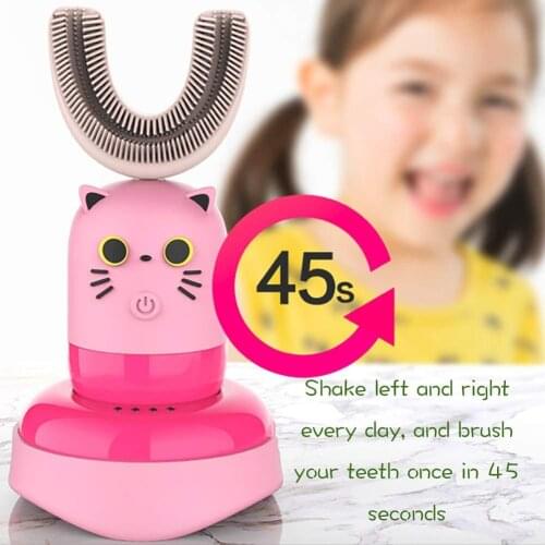 U-Shape Electric Toothbrush USB Rechargeable 360 Degree Automatic Teeth Brush Whiten Teeth 4 Modes IPX7 Waterproof