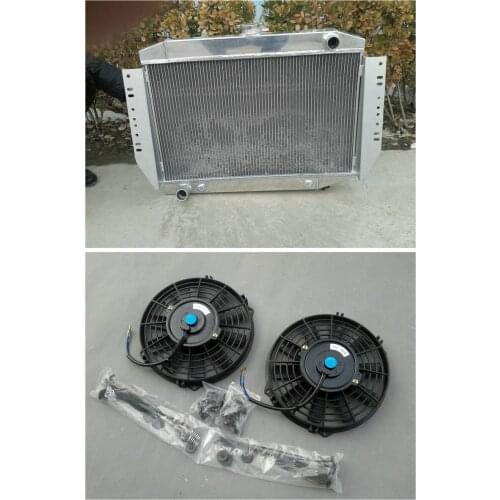 3 Row New All Aluminum Radiator + 2*Fan 1972-1979 For JEEP CHEROKEE WAGONEER J-SERIES 72 73 74 75 76 77 78 79