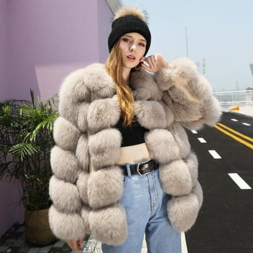 Janefur Real Fur Coat Women Winter Natural Fur Jacket Top Quality Custom Full Pelt Thick 2020 Wholesale Fox Fur Outwear