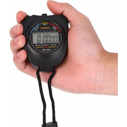1pcs Stopwatch Chronograph Handheld Digital LCD Sports Counter Timer with Strap Professional Hot Worldwide