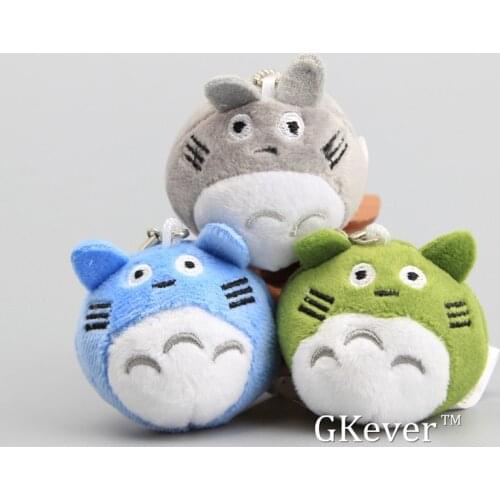 10 pcs/set Cute My Neighbor Totoro Keychain Pendant Japan Anime Plush Toys Doll Peluche Cute Dragon Cat Doll women kids Gift