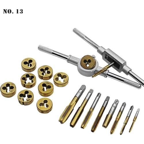 20Pcs/Set Multifunction NC Screw Tap & Die Set External Thread Cutting Tapping Hand Tool Kit for Garage,Workshop, Mechanics