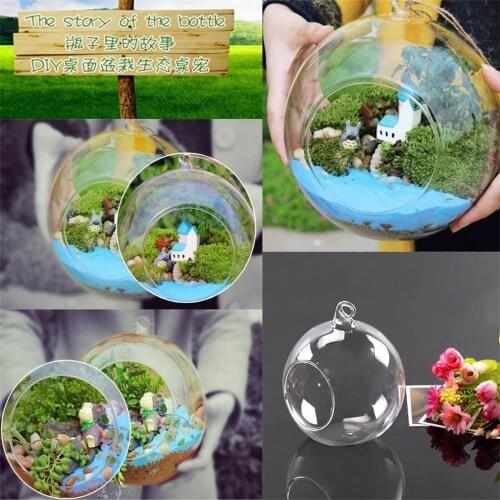 2017 Creative Hanging Glass Ball Vase Flower Plant Pot Terrarium Container Home Office Decor Hanging Glass Vase SEC88