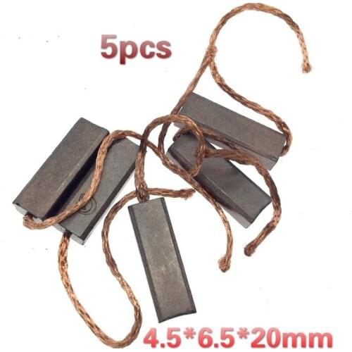 5pcs 4.5*6.5*20mm for Volkswagen Hyundai Ford Geely Ziyoujian Generator Carbon Brush Regulator Rear Line