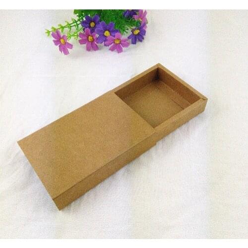50PCS/Lot Kraft Darawer Box Brown Paper Carrying Cases Blank Gift Boxes Gift Craft Power Bank Packaging Cardboard Boxes