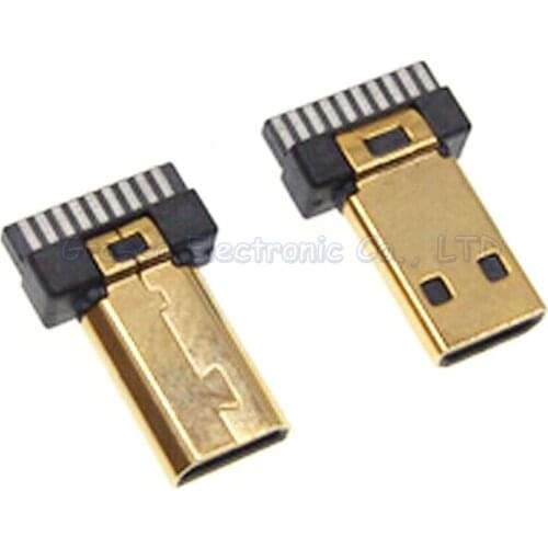50pcs/lot Micro HDMI Male Plug D Type Gold Plated HDMI Connector