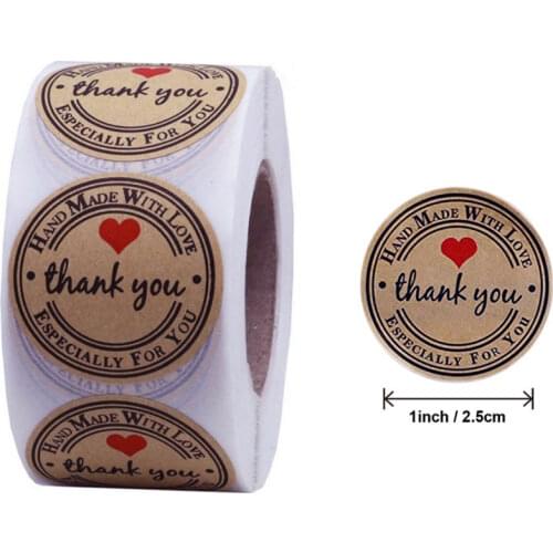 50pcs Thank You Stickers Seal Labels 1inch Gold Foil Paper Decoration Sticker For Handmade Wedding Gift Stationery Sticker