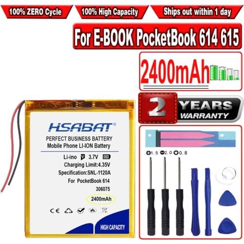 HSABAT 2400mAh Battery for E-BOOK PocketBook 614 615 616 624 626 Digma E628 R657 R659