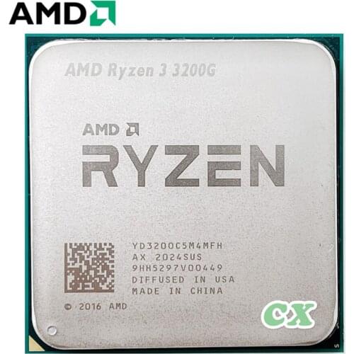 AMD Ryzen 3 3200G R3 3200G 3.6 GHz Quad-Core Quad-Thread 65W CPU Processor L3=4M YD3200C5M4MFH Socket AM4
