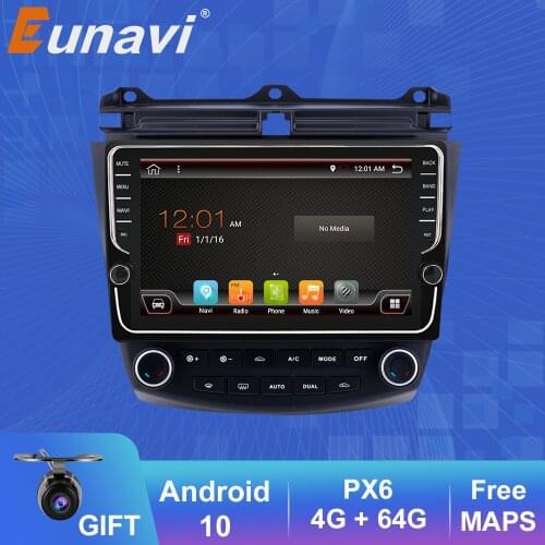 Eunavi 2 din Car Multimedia Radio Player Android system For Honda Accord 7 2003-2007 Auto stereo GPS Audio 4G 64GB WIFI NO DVD