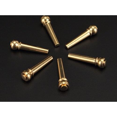 6pcs/Set Acoustic Guitar Bridge Pins Nut Combo Metal Copper Guitar Kit AccessoryGuitar Bridge Pins Kit Accessory