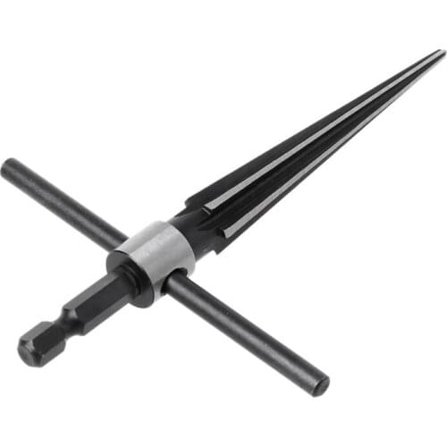 3-13mm Bridge Pin Hole Hand Held Reamer T Handle Tapered 6 Fluted Chamfer Bit Reaming Woodworker Core Drill Cutting Tool