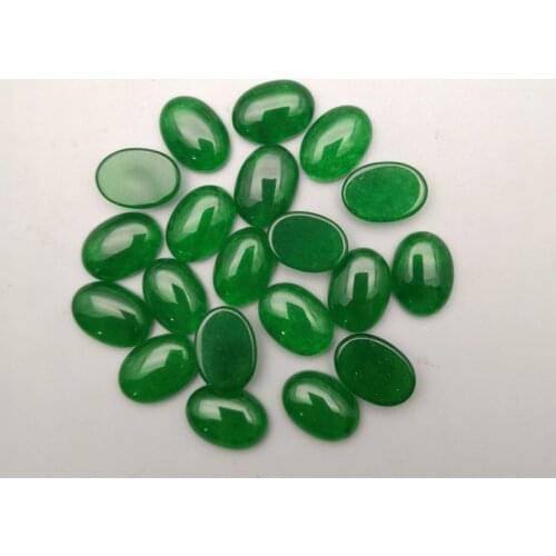 Fashion green natural stone 13x18mm Single arc cab cbochon beads for jewelry making 50Pc/lot Ring accessories no hole wholesale
