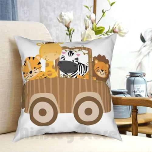 Nursery Animal Safari Pillow Case Printed Home Soft DIY Pillow cover Animal Baby Nursery Safari Adorable Character Cute