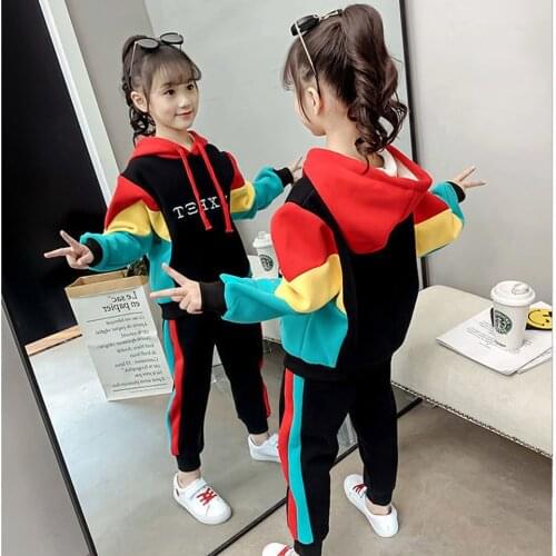 2020 Girls Clothes Autumn Winter Long Sleeve Shirts + Pants Suits Children Clothing Sets Kids Clothes Teen 5 6 7 8 9 10 12 Years