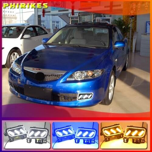 1Pair DRL For Mazda 6 Mazda6 2005 2006 2007 2008 2009 Daytime Running Lights fog lamp cover headlight 12V Daylight
