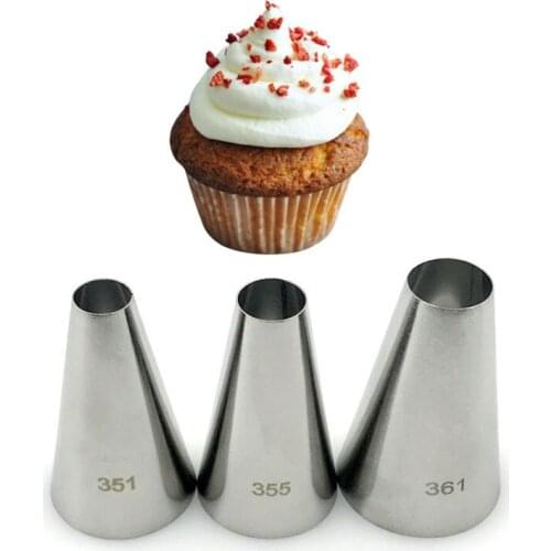 #351#355#361 Round Icing Piping Nozzles Marcoron Cookies Baking Tools 3pcs Pastry Nozzles For Cake Decorating Tips Sets