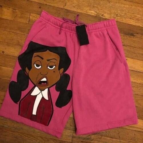 Cartoon five-point shorts summer mens cotton shorts new trend hot print shorts