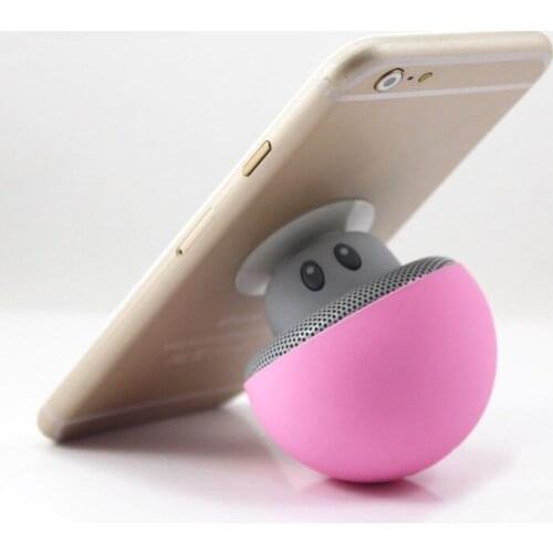 Mini portable Bluetooth speaker Cartoon mushroom head sucker phone tablet holder outdoor small stereo Speakers