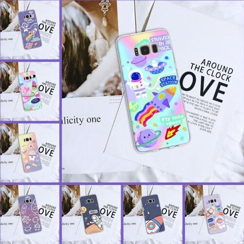 Soft Phone Case Silicone For Samsung Galaxy S8 S9 Plus S5 S6 S7 Edge Cute Space Astronaut Back Cover For Samsung Note 9 8 5 4